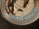 1992 $1 Silver Proof Kookaburra with Eagle Privy Mark.