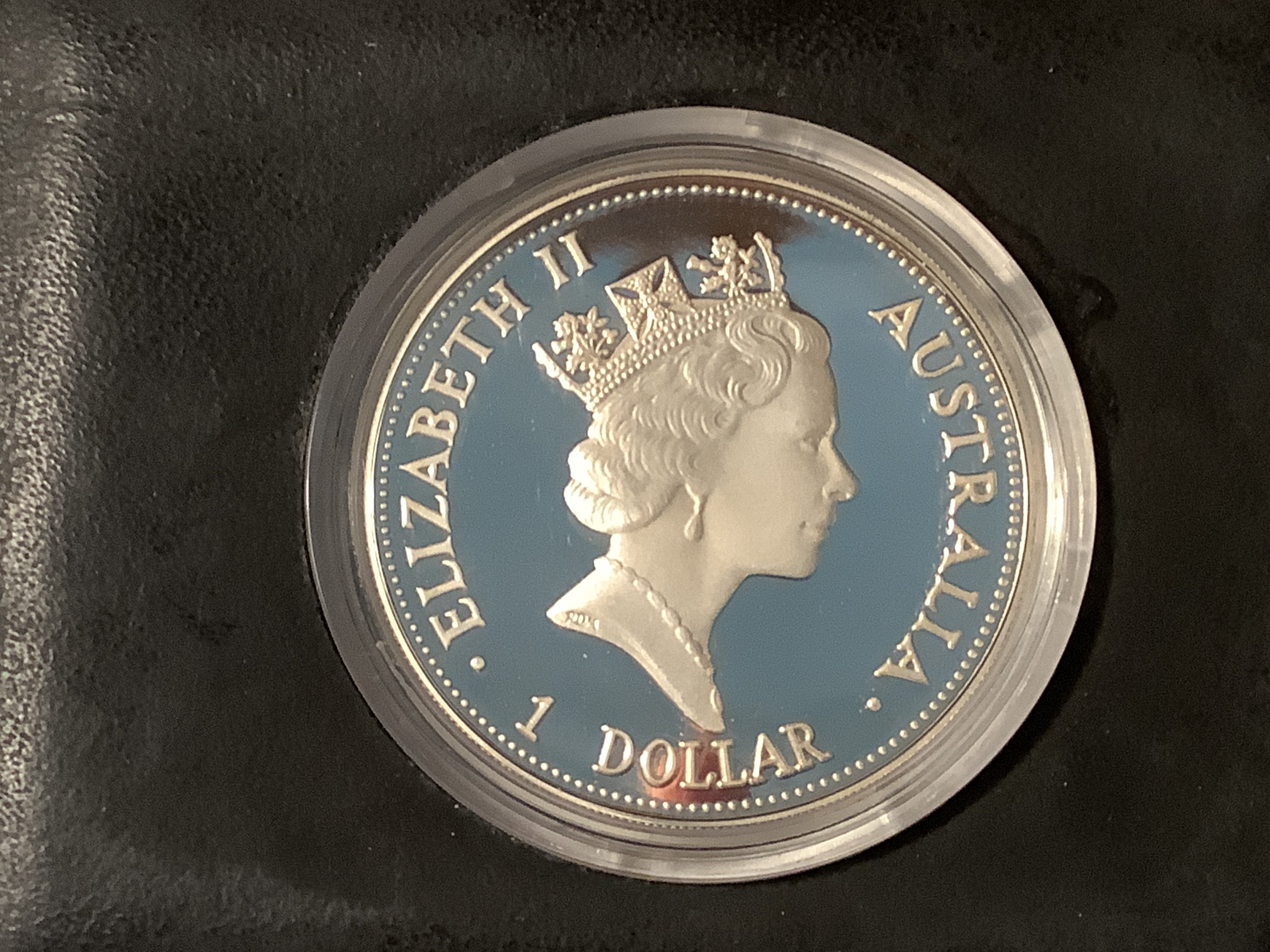 1992 $1 Silver Proof Kookaburra with Eagle Privy Mark