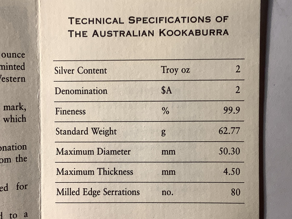 1997 $2 Silver Proof Kookaburra with Crown Privy.