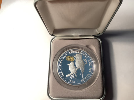 1998 $2 Silver Proof Kookaburra with Gold Jubilee Sovereign Privy Mark.