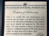 1998 $2 - 2 Ounce Silver Proof Kookaburra.