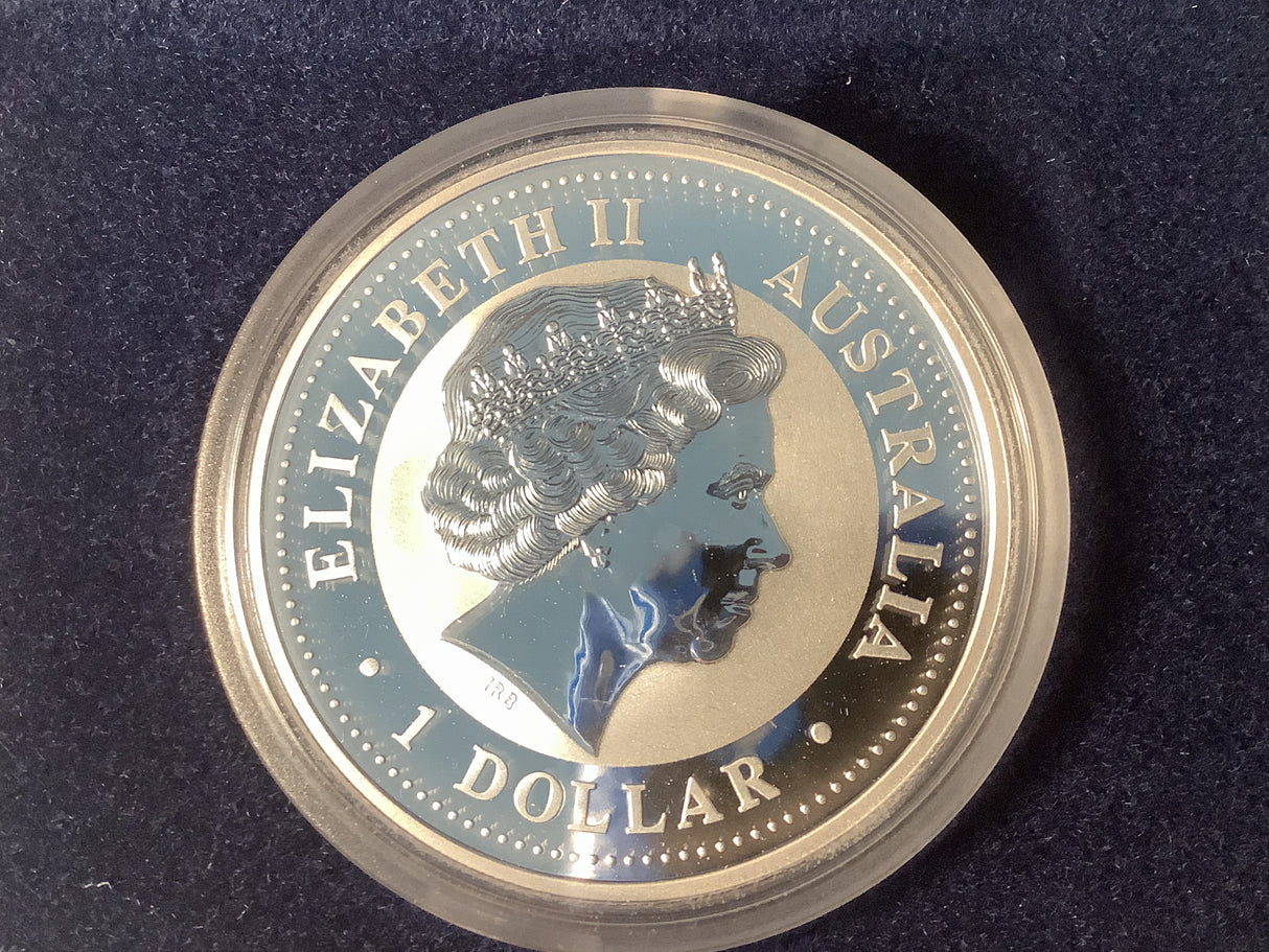 2001 $1 Kookaburra with Gold Star (COF) Privy. Silver Proof Coin