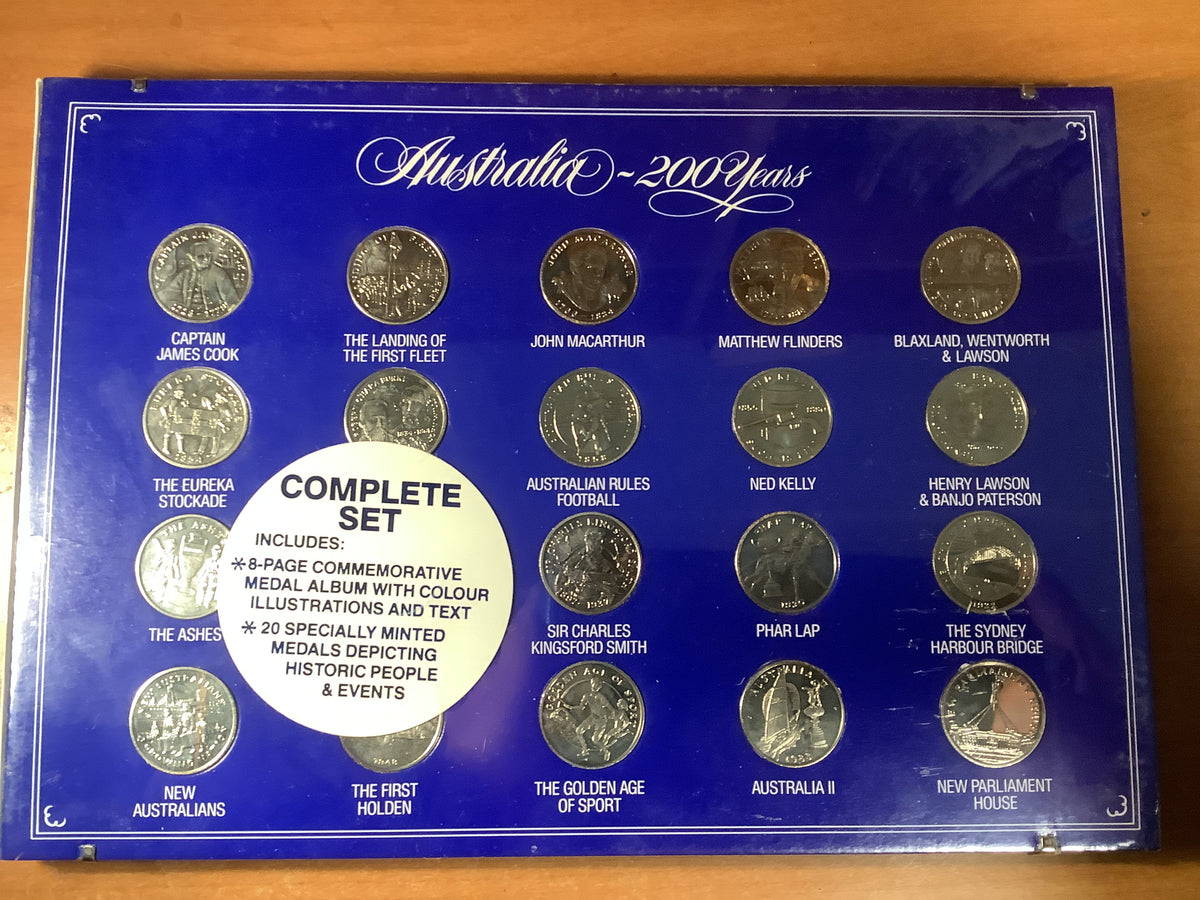 1988 Australia 200 Years 20 Coin Complete Medallion Set.