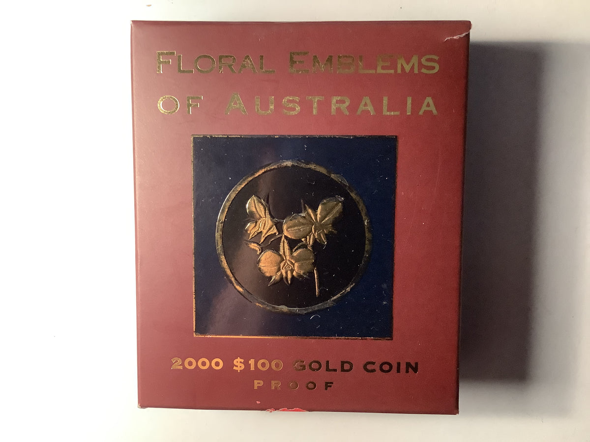 2000 $100 Floral Emblems of Australia Proof Gold Coin.