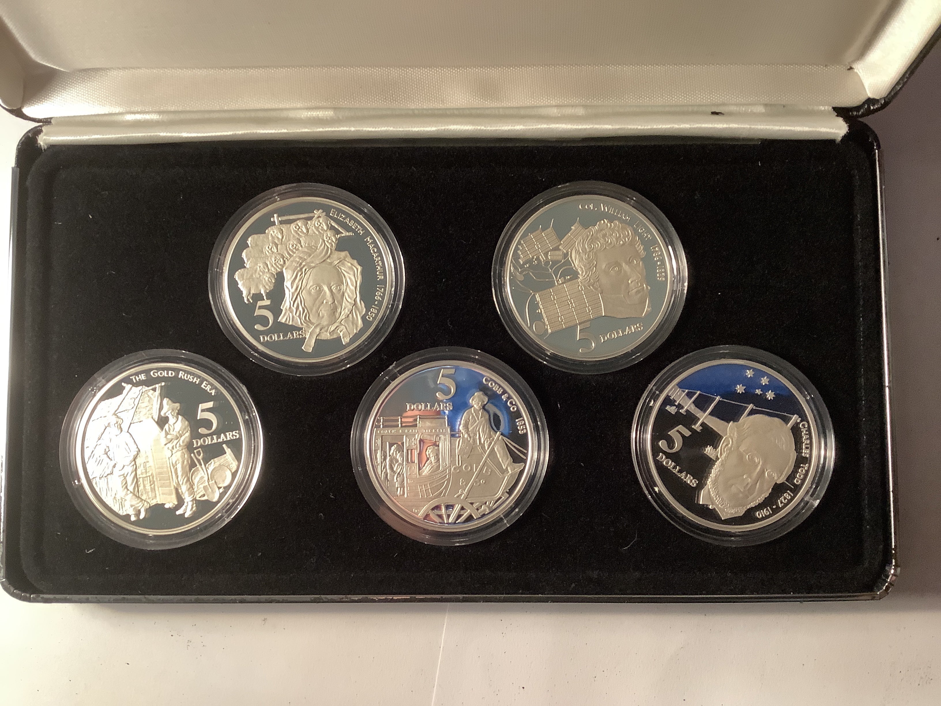 オーストラリアン MENSA 新品5点セット 1995 Masterpieces in Silver 'Colonial Australia' – Ensleigh Coins