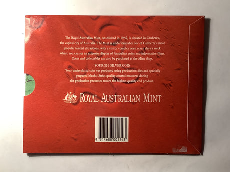 1992 $10 Uncirculated Silver Coin. Northern Territory