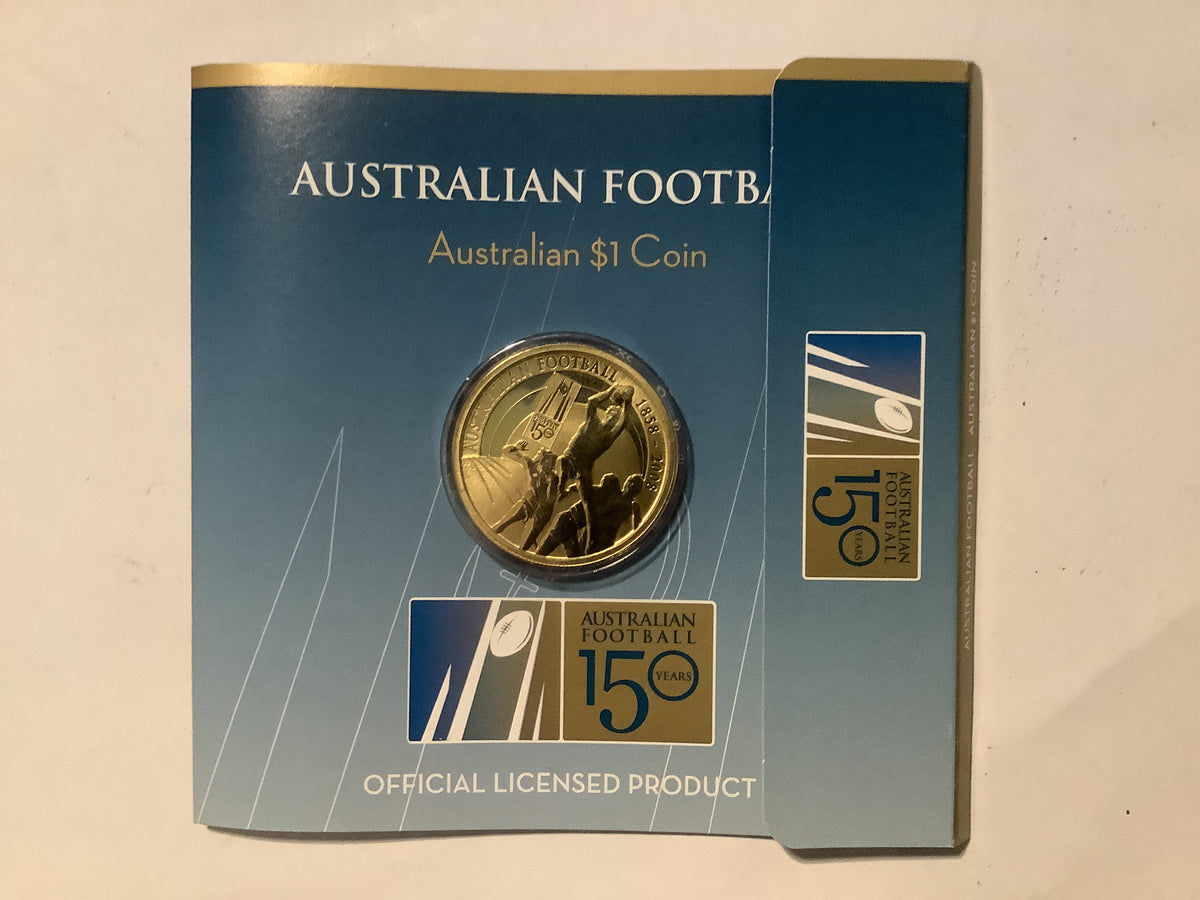2008 $1 Australian Uncirculated Coin. Football Celebration 150 years.