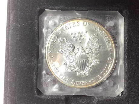 2000 US Eagle Coloured Silver Dollar.