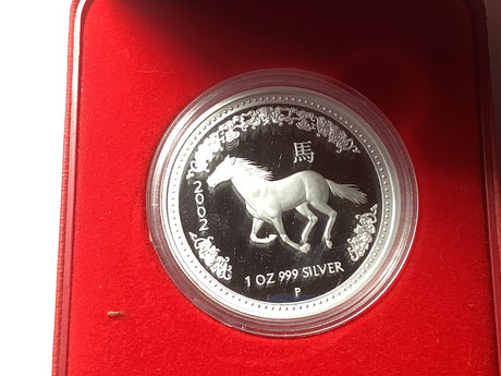 2002 1 ounce Year of the Horse Lunar Proof Coin.