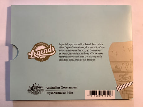 2017 LEGENDS EDITION uncirculated set. Trans-Australian Railway.