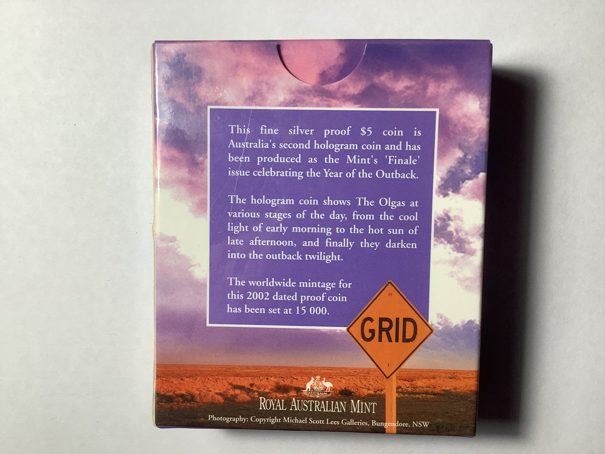 2002 $5 Fine Silver Proof Finale Coin. Year of the Outback.