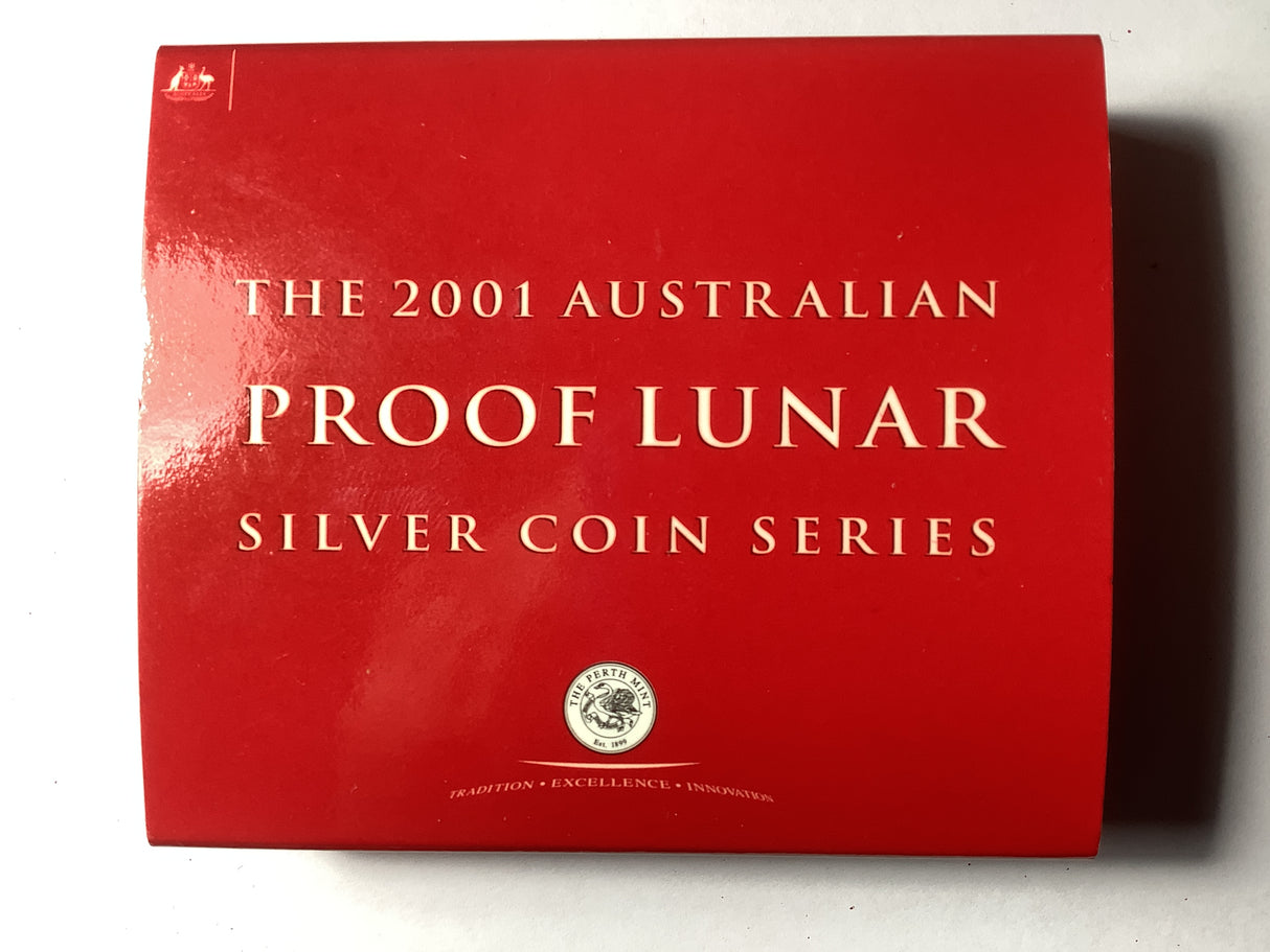 2001 $2 Australian Proof Lunar Silver Coin Series. Year of the Snake 2 ounce Silver Coin.