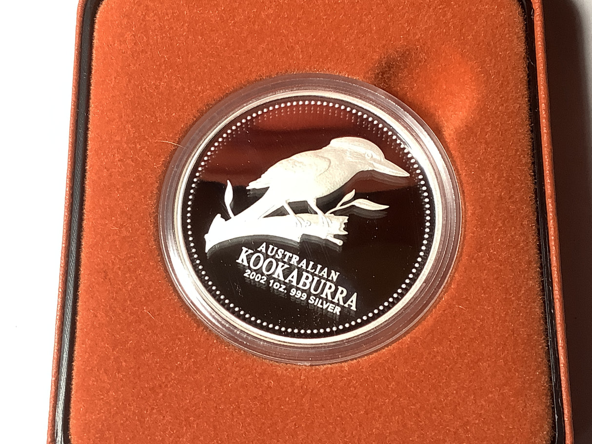 2002 $1 The Australian Kookaburra Proof Issue 1 Ounce Silver Coin.