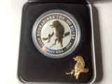 2004 $1 The Australian Kookaburra Silver 1 Ounce Coin Series Gilded Edition.