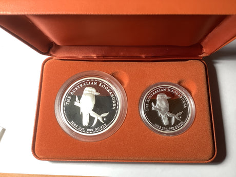 2004 The Australian Kookaburra two coin Proof Set.