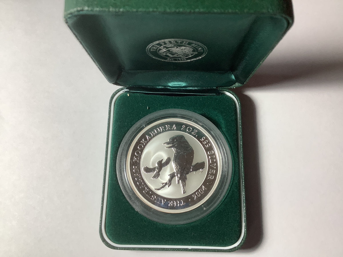 2004 $2 The Australian Kookaburra 2-ounce silver Proof Coin.