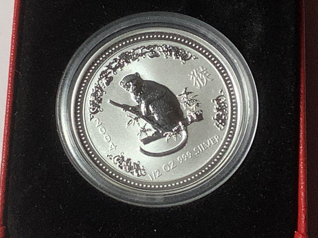 2004 50c Australian Proof Lunar Silver Series. Year of the Monkey 1/2 ounce Silver Coin.