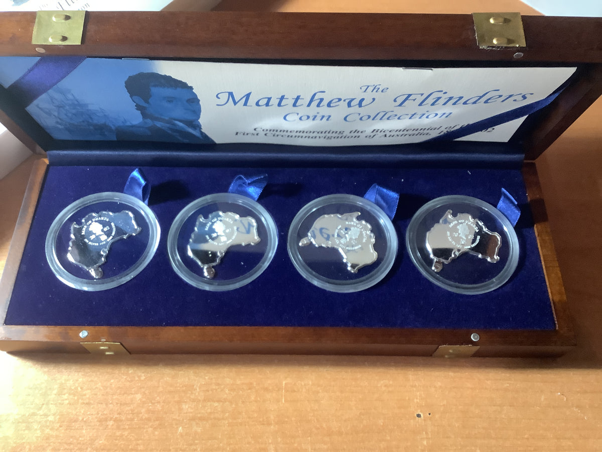 2002 Matthew Flinders 4 Coin Silver Coin Collection.