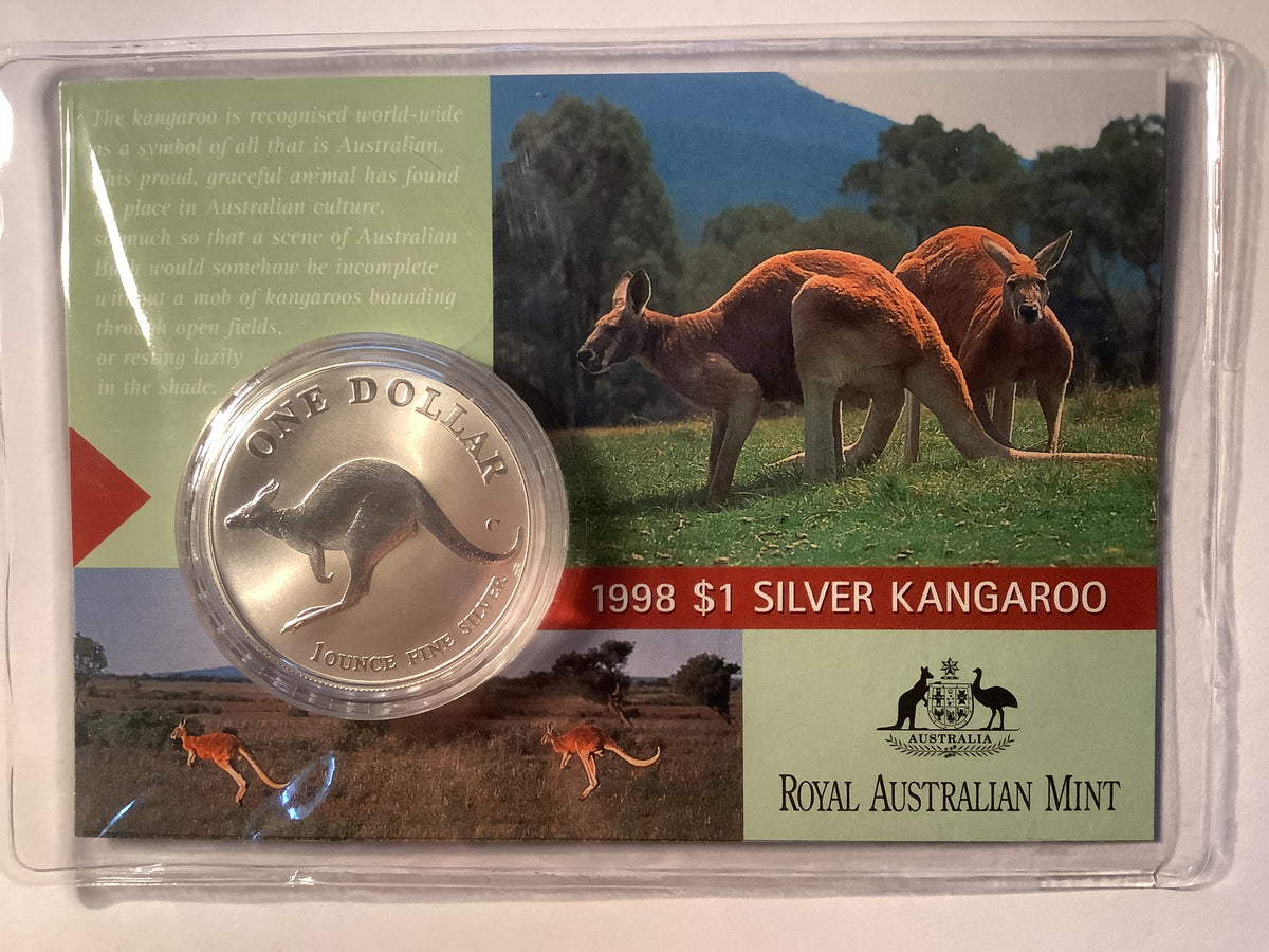 1998 $1 Silver Kangaroo.