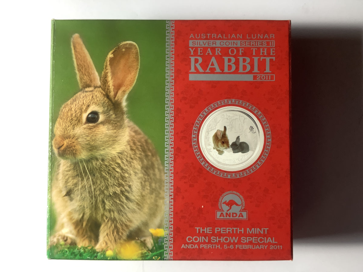 2011 Year of the Rabbit 2oz ANDA Perth Coloured Edition