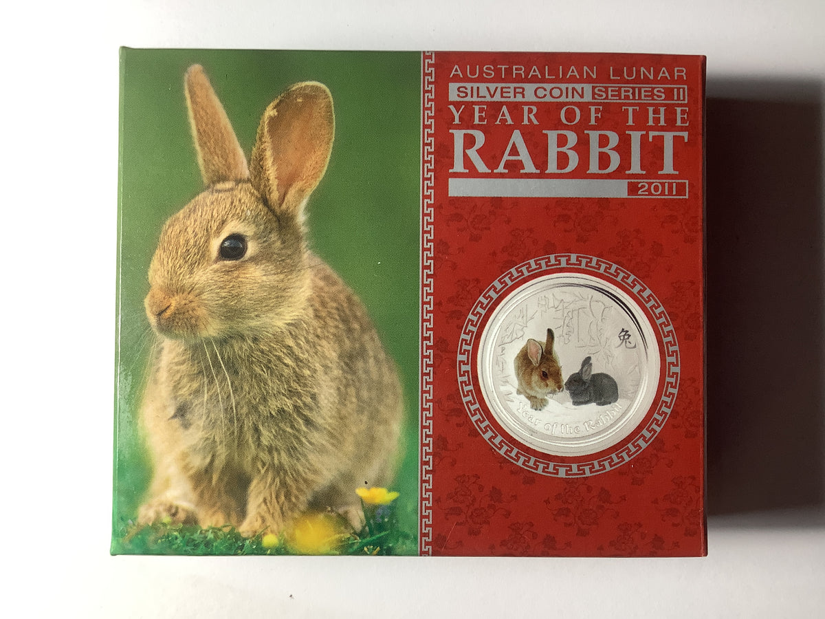 2011 Year of the Rabbit 1oz Silver Coloured Edition