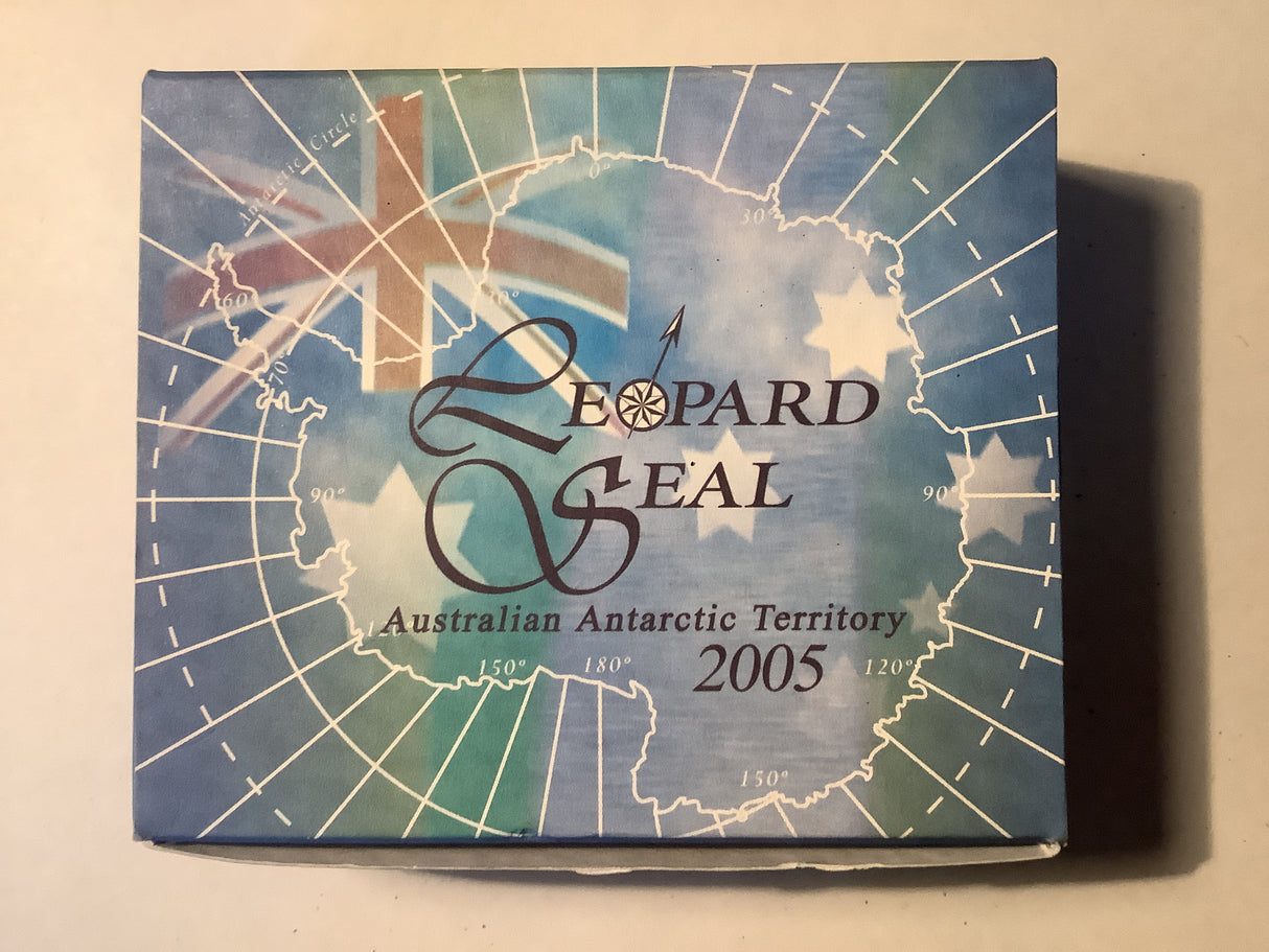 2005 $1 Silver Proof Coin. Australian Antarctic Series. Leopard Seal.