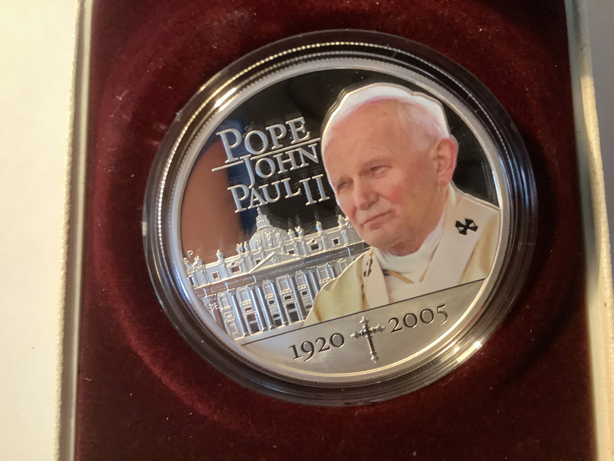 2005 $1 Pope John Paul II 1920-2005. 1 Ounce Silver Proof Coin