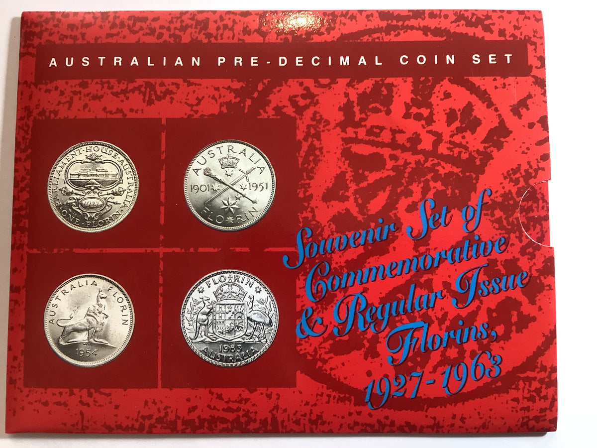 Australian Pre-Decimal Coin Set. Souvenir Set of Australian Florins
