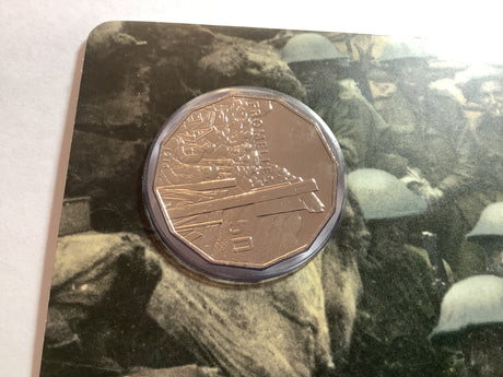 2016 50c The  battle of Fromelles uncirculated carded coin