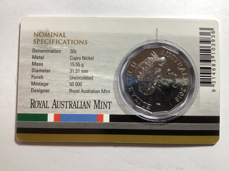 2016 50c Carded Uncirculated Coin. Australia at War. Gulf War