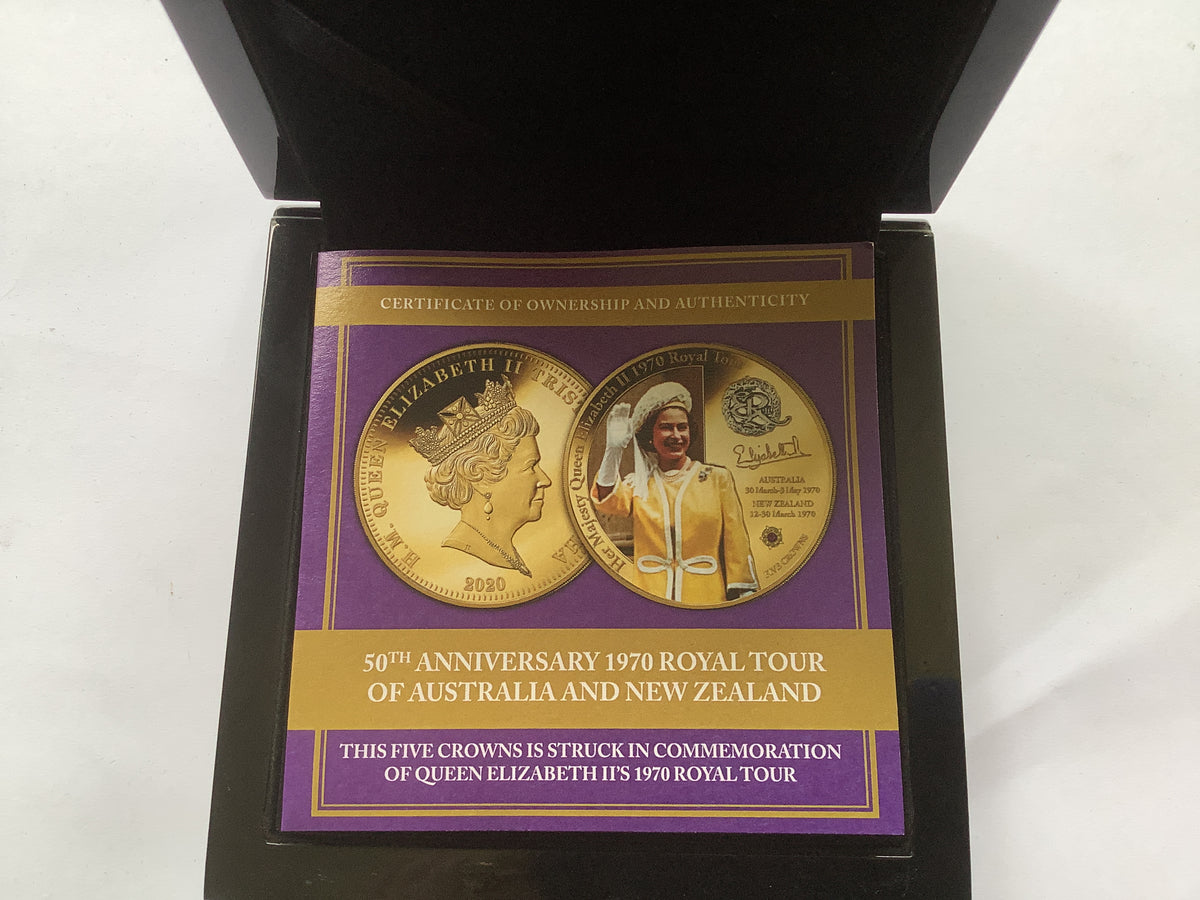 2020 5 Crowns 50th Anniversary 1970 Royal Tour of Australia and New Zealand. Bradford Exchange