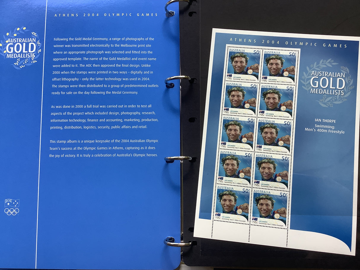 2004 Athens Olympic Games Australian Gold Medallist Stamp Album