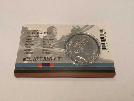 2014 50c Uncirculated Carded Coin. Australian Flying Corps.