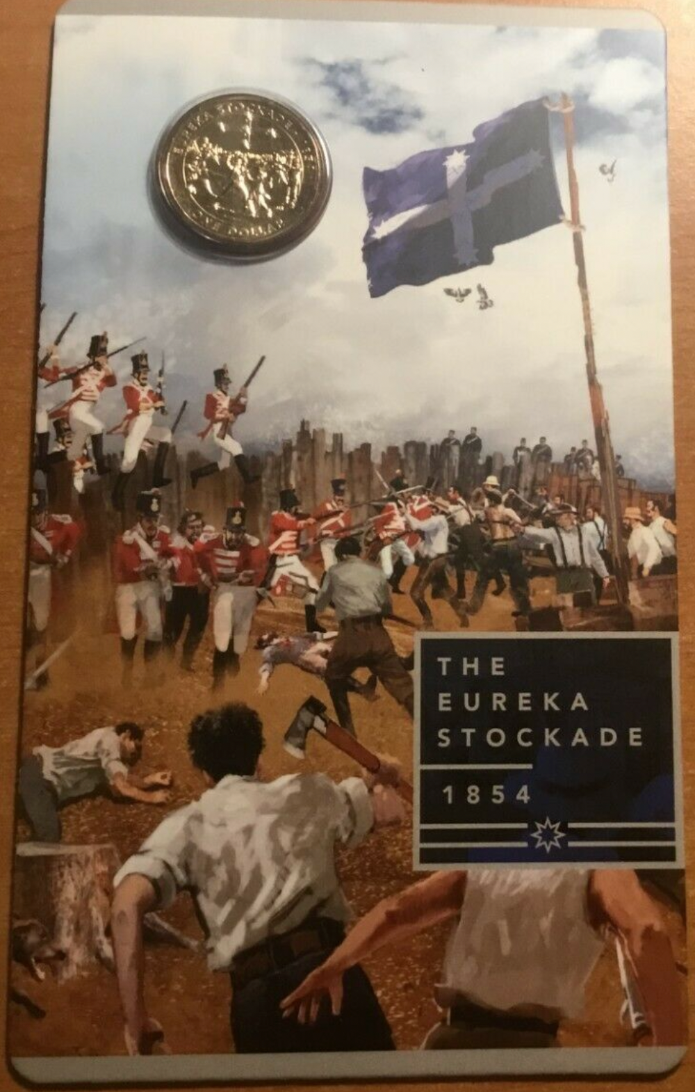 2019 $1 The Eureka Stockade Card & Coin Uncirculated.