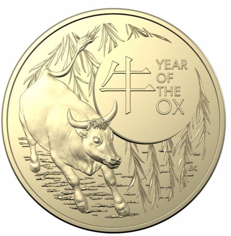 2021 $1 Uncirculated 2 Coin Set: Lunar Year of the Ox.