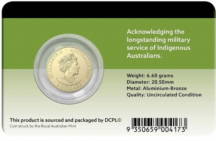 2021 Indigenous Military Service $2 Al-Br Coin Pack.