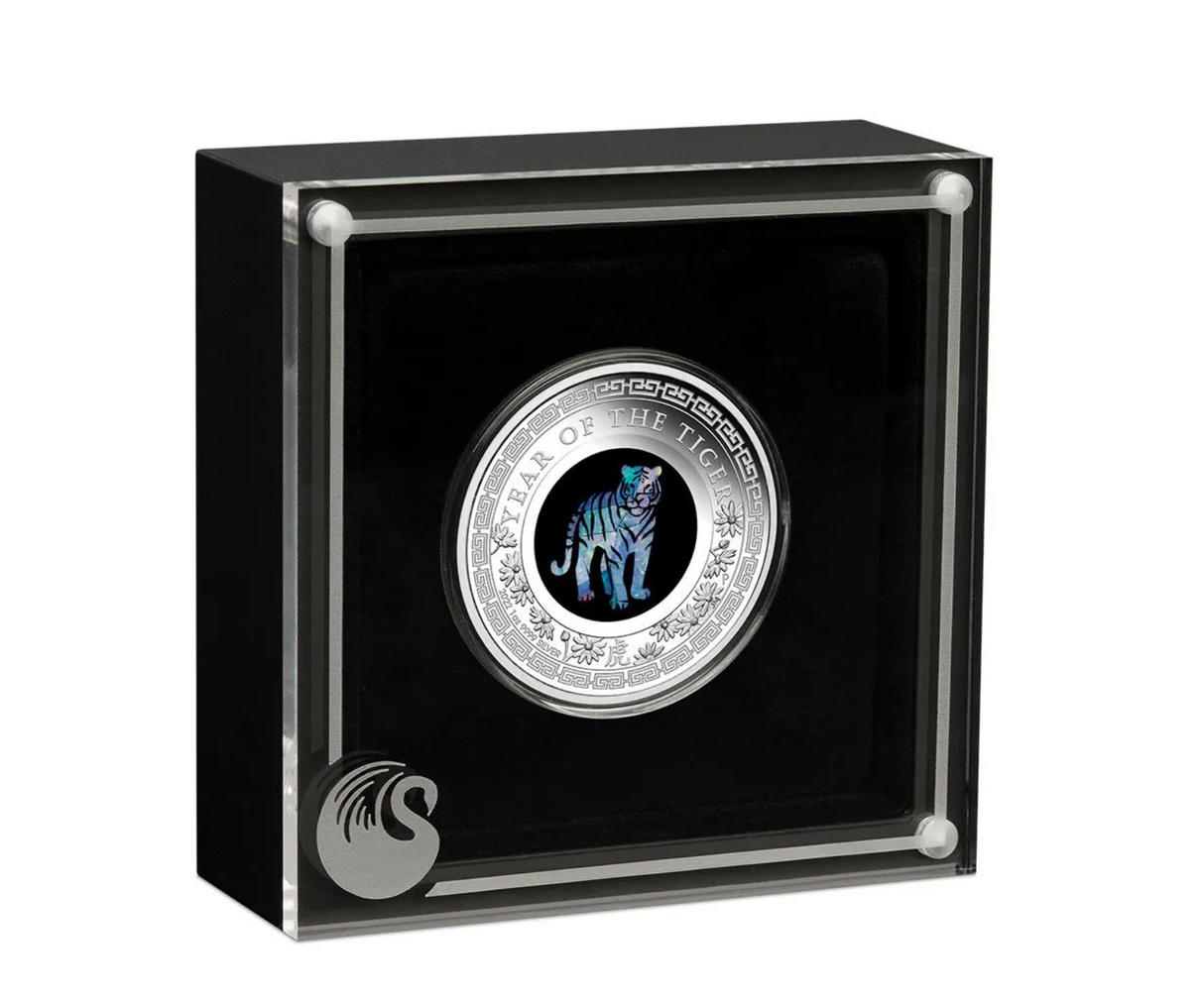 2022 Year of the Tiger $1 Opal 1oz Silver Proof Coin.