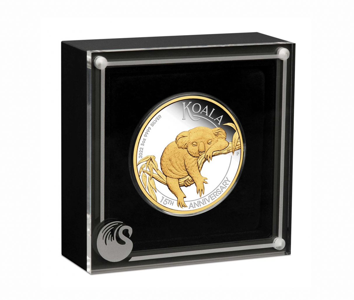 2022 Australian Koala 15th Anniversary 3oz Silver Proof Gilded Coin