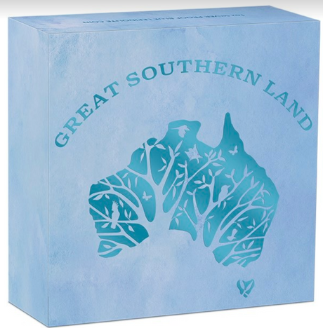 2022 $1 Great Southern Land 1 Ounce Silver Proof Blue Lepidolite.