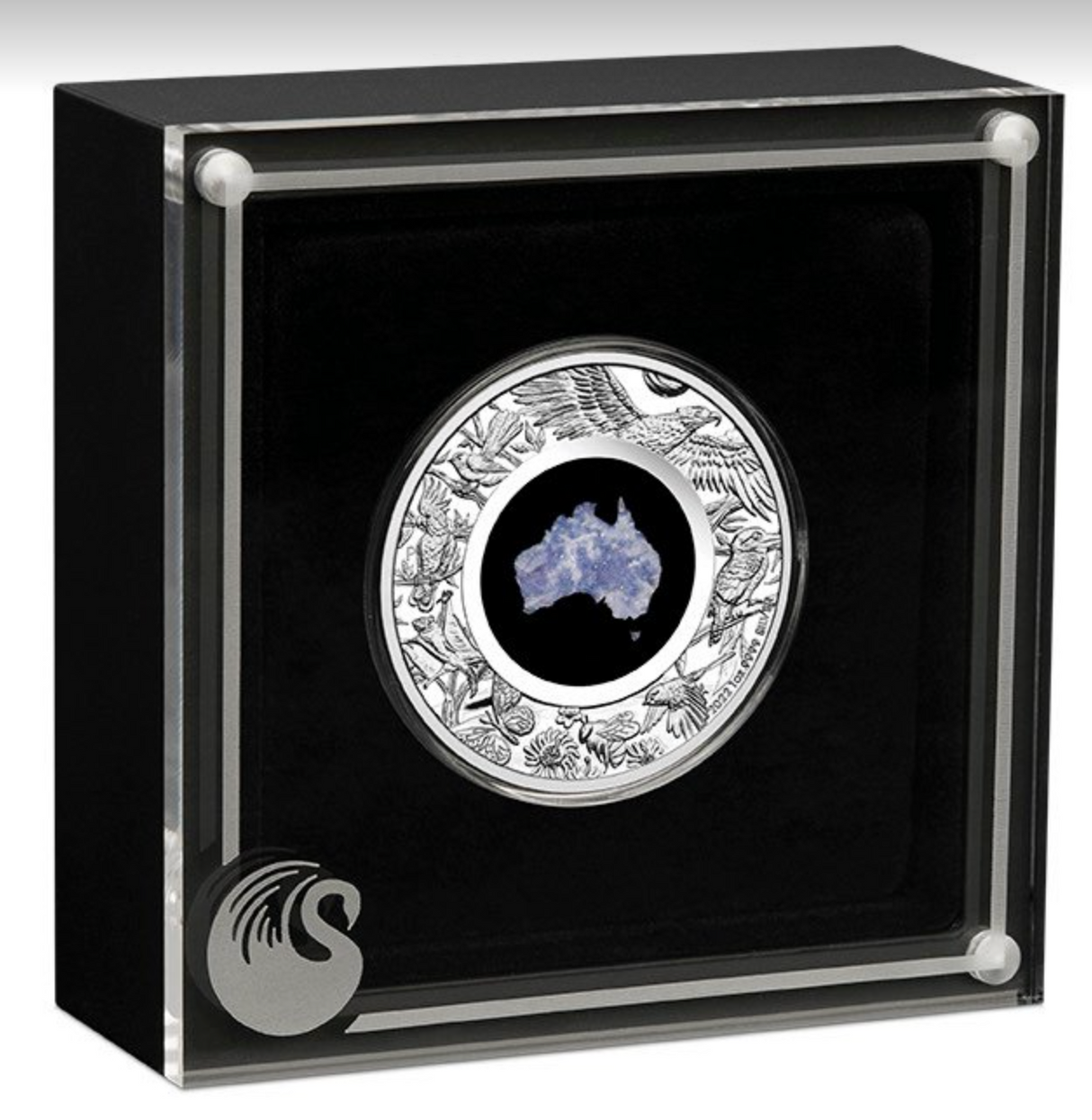 2022 $1 Great Southern Land 1 Ounce Silver Proof Blue Lepidolite.