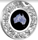 2022 $1 Great Southern Land 1 Ounce Silver Proof Blue Lepidolite.