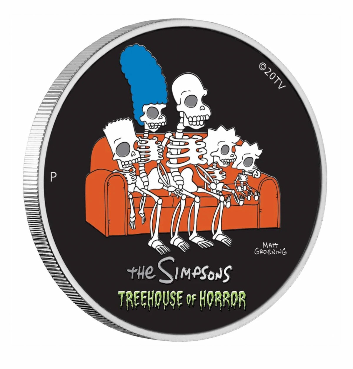 2022 The Simpsons Treehouse of Horror 1oz Silver Coloured Coin