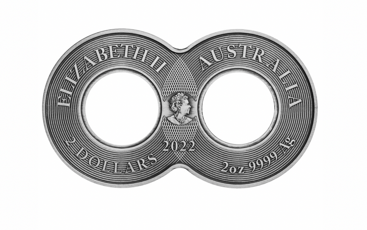 2022 Ouroboros 2oz Silver Antiqued Coloured Coin