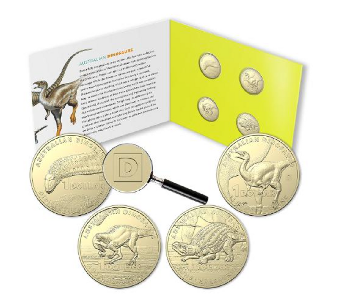 2022 $1 Australian Dinosaurs Uncirculated Privy Mark Four-Coin Collection