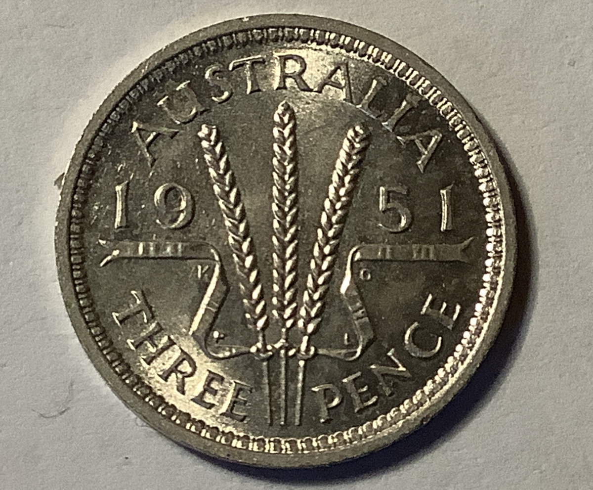 1951-PL Threepence Uncirculated