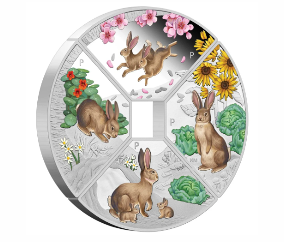 2023 Year of the Rabbit Quadrant 1oz Silver Proof Four-Coin Set